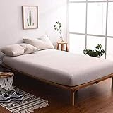 DOUH Jersey Knit Cotton Fitted Sheet King Size Light Coffee with 15