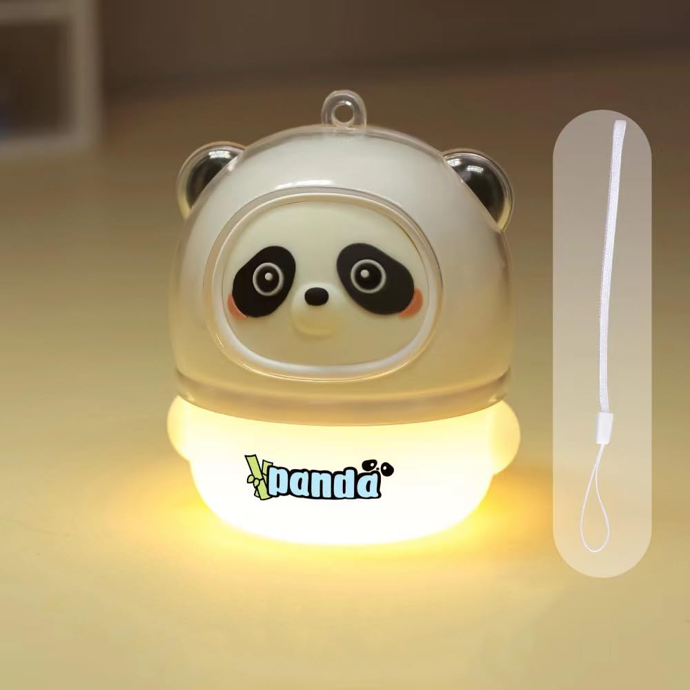 YZYOE LED Rechargeable Panda Night Light, Cute Animal Room Decoration, Children's Gift, Warm Yellow Eye Protection Light