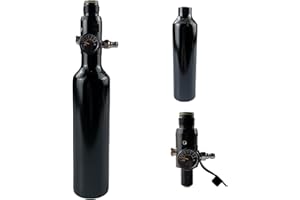 Pautaca 13ci Aluminum Paintball Tank 3000psi hpa Tank PCP Paintball Air Tank with 3000psi Input 800psi Output 5/8-18UNF Inlet and G1/2-14 Outlet Thread Paintball Regulator