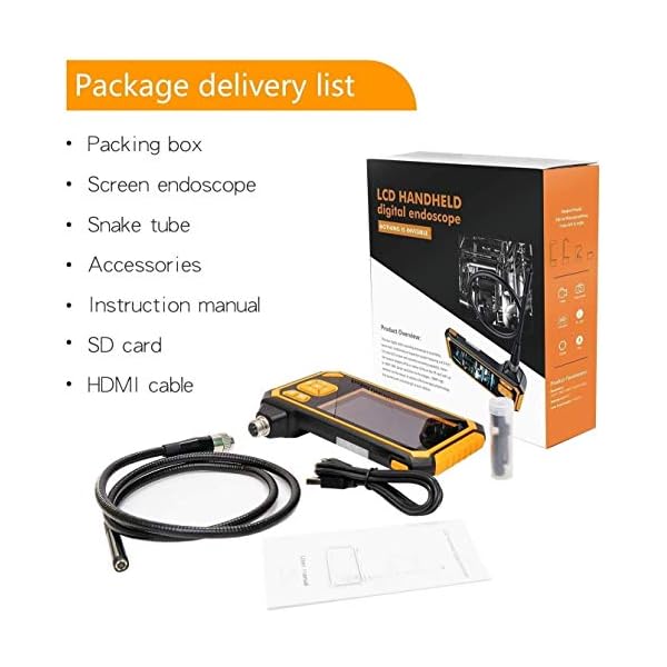 Endoskopkamera Inspektionskamera 8mm Industrielles Endoskop-Boreskop mit 4,3-Zoll-HD 1080P-Display-Bildschirm 6 LED… – Bild 5
