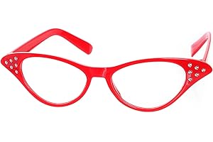 HMXPLS 50s Rhinestone Glasses, Retro Old Lady Granny Costume Glasses for Hip Hop Dress Up Halloween Party Favor