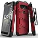 Zizo BOLT Series compatible with Samsung Galaxy S7 Active Case Military Grade Drop Tested with Tempered Glass Screen Protector Holster RED BLACK