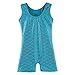 Colorful Ribbons Rainbow Mermaid Leotard Gymnastics Biketard for Little Girl, Blue/Pink, 140(8-9Y)