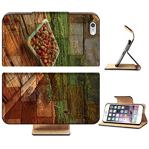 MSD Premium Apple iPhone 6 Plus iPhone 6S Plus Flip Pu Leather Wallet Case IMAGE ID: 35263769 strawberry field in Chiang Mai Thailand Mural The stone painting concept - Thumbnail 2