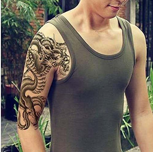 Hxman 3pcs Eagle Waterproof Temporary Body Art Arm Shoulder Chest Tattoo Sticker Women Men Half Army Dargon Temporary Tattoo Stickers Dargon Amazon Co Uk Beauty