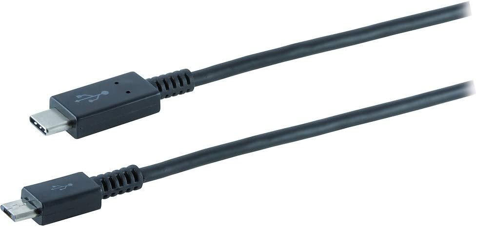 Staples 1917068 3.3' USB-C 2.0 to Micro USB Charge/Sync Cable Black