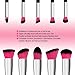Qivange Makeup brushes, Kabuki Flat Top Liquid Foundation Face Blending Eyeshadow Makeup Brush Set(Black with Red,10pcs)