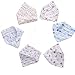 Lucear Muslin Baby Bandana Drool Bibs with Snaps (6-Pack),Baby Gift Set for Drooling and Teething, Cute Unisex Bibs for Boys and Girls.