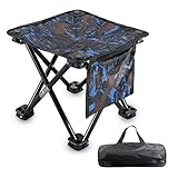KUYOU Folding Camping Stool, Portable Outdoor Mini Chair Camping Small Seat Barbeque Stool Hold up to 300 lbs for Fishing BBQ Hiking Gardening and Beach, Travel Include Carry Bag 11.5 inch