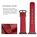 Fullmosa Leather Bands Compatible with Apple Watch Band 49mm 46mm 45mm 44mm 42mm for Men Women, Top Grain Genuine Leather Strap for iWatch Ultra 2/Ultra/10/9/8/7/6/5/4/3/2/1/SE2/SE, Red/Smoky Grey
