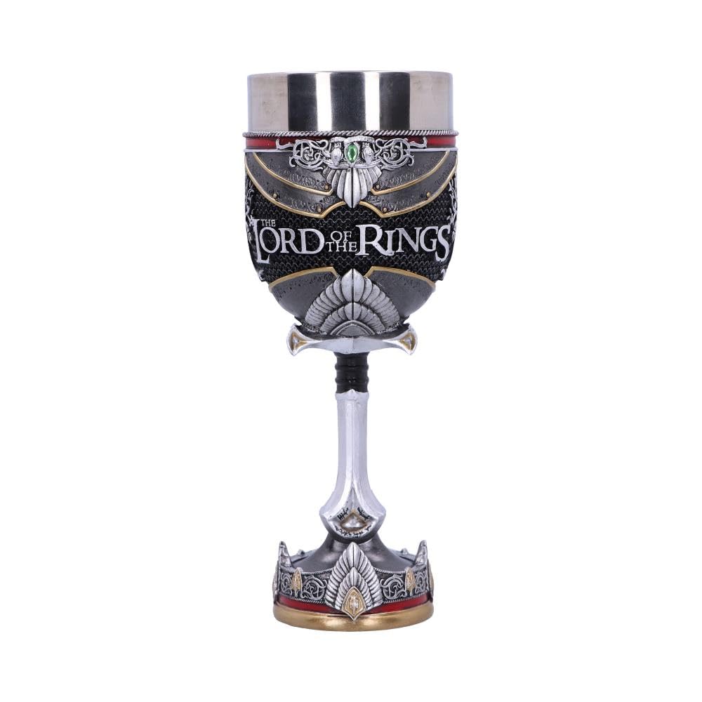 Nemesis Now Officially Licensed Lord of The Rings Aragorn Goblet, Silver, 19.5cm