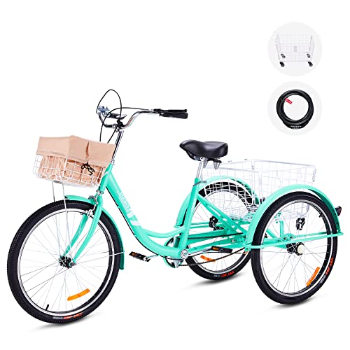 Viribus 24 inch Adult Tricycle with Removable Wheeled Basket
