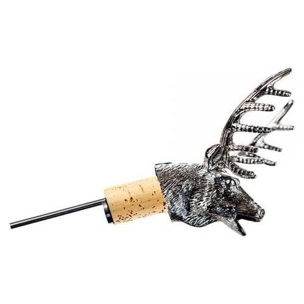 The Just Slate Company JS/WBP/S Stag Wine Bottle Pourer, Stainless Steel