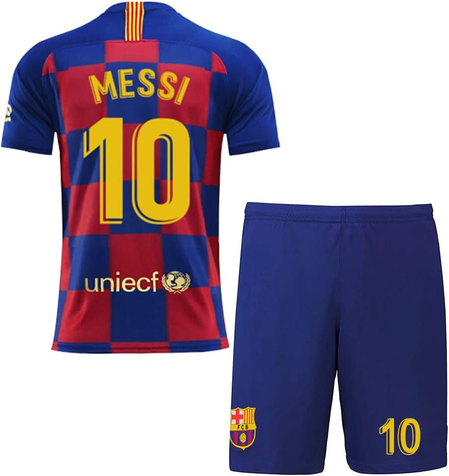 OOCEE Youth Sportswear Barcelona Messi #10 Kids Home Soccer Jersey/Shorts Football Socks Set For Men