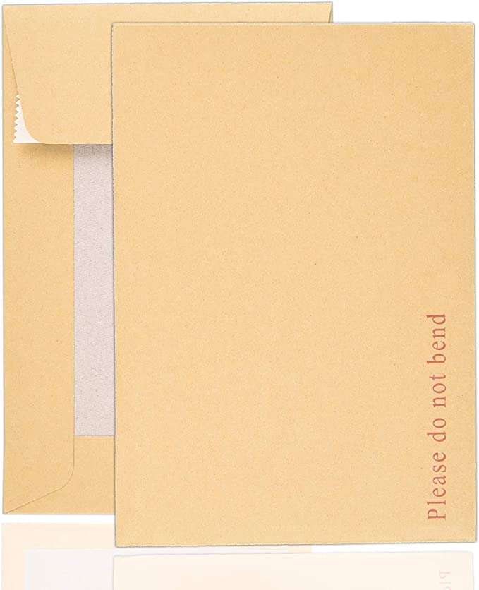 50 X A6 C6 Board Back Manila Envelopes. Please Do Not Bend Written On Each Envelope. Size- 162mm x 114mm .Self Seal Secure Envelopes. 50 ENVELOPES