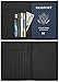 SimpacX RFID Blocking Passport Holder, Passport Wallet, Travel Wallet, Passport Cover Case Crosshatch (black)