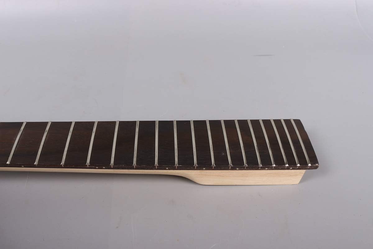 Yinfente Unfinished Electric Guitar Neck 24 Fret 25.5 Inch Rosewood Fretboard No Inlay Truss rod (25.5inch) - Image 3