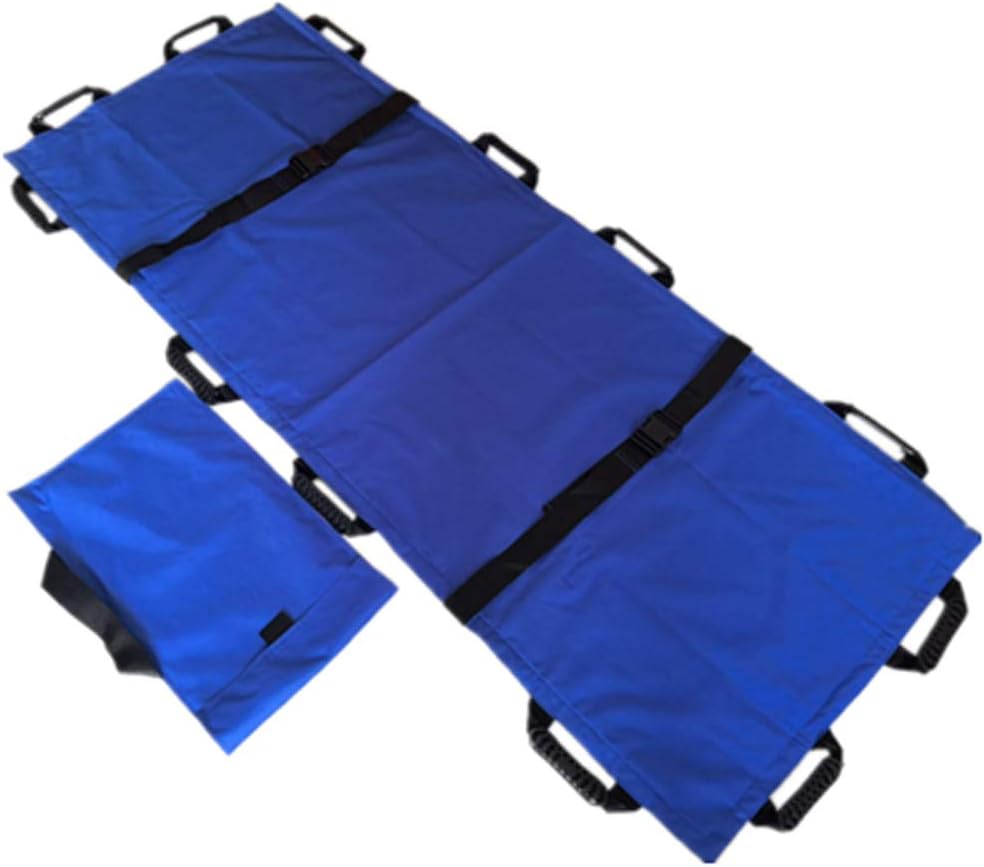 CLX Foldable Rescue sheet Umbettungstuch Stretchers, Medical stretcher Verdickt canvas with 12 handles Soft First Aid budget stretcher With Handbag,Blue