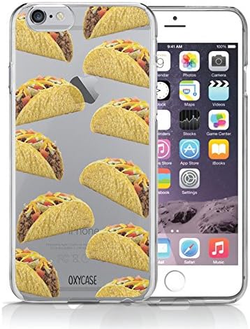 iPhone 6 6S Case Taco Food Mexican Funny Meme Snack Transparent Unique Design Pattern Cover For iPhone 6S also fits iPhone 6 By Oxycase
