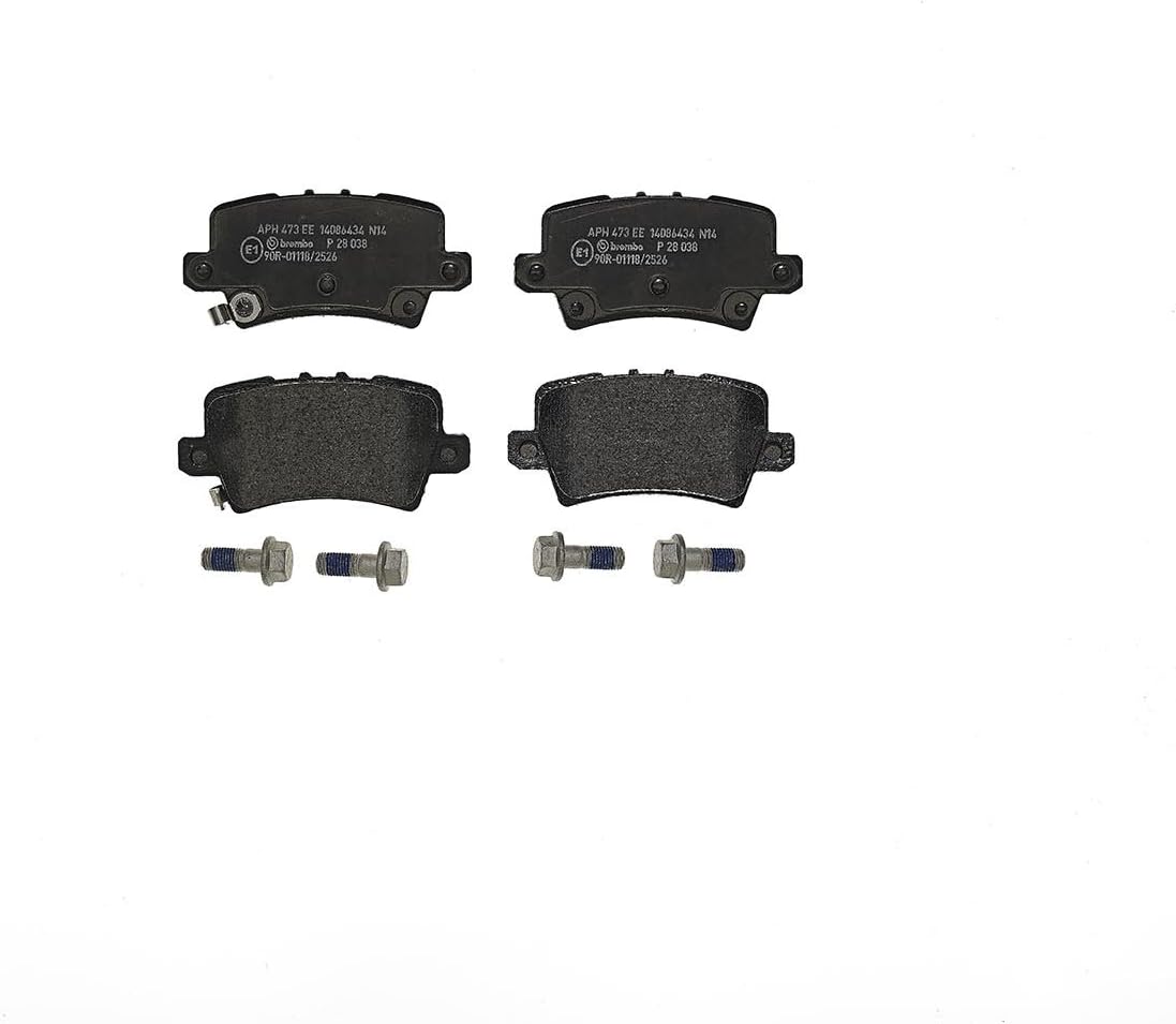 Brembo P28038 Rear Disc Brake Pad - Set of 4, black