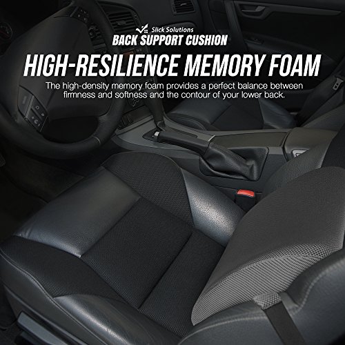 Back Support Cushion (Gray) - Jockey Saddle - Memory Foam Lumbar Support Pillow with 3D Mesh Cover for Balanced Firmness by Slick Solutions - Thumbnail 6