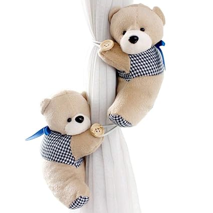 Jukkre 1 Pair Bear Tiebacks Set Decorations Window Treatment
