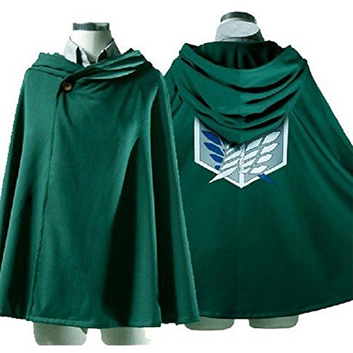 Vogholic Cosplay Customes Attack On Titan Shingeki no Kyojin Rivaille Cloak (Green,M)