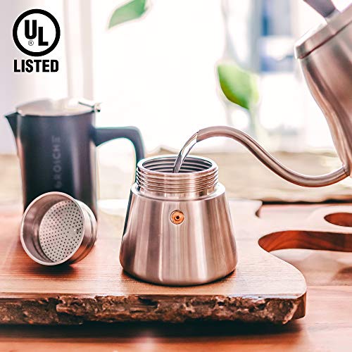 GROSCHE Milano Steel 6 espresso cup Stainless Steel Stovetop Espresso