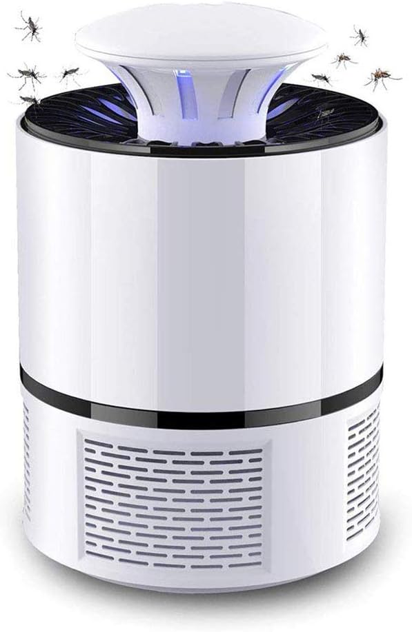 XGLL Lectric Mosquito Insect Killer/Bug Zapper with 360 Degrees LED Trap Lamp,Strong Built in Suction Fan,USB Power Supply,for Indoor,White