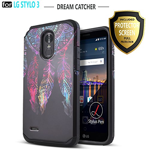 LG Stylo 3 Case, LG Stylo 3 Plus Case, Starshop Hybrid [Shock Absorption] Rugged Impact Advanced Armor Phone Cover +[Premium Screen Protector Included] For LG Stylo 3 / LG Stylo 3 Plus(Dream Catcher)