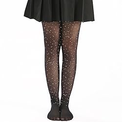 LUCKELF Girls Glitter Tights, Soft Opaque Tights