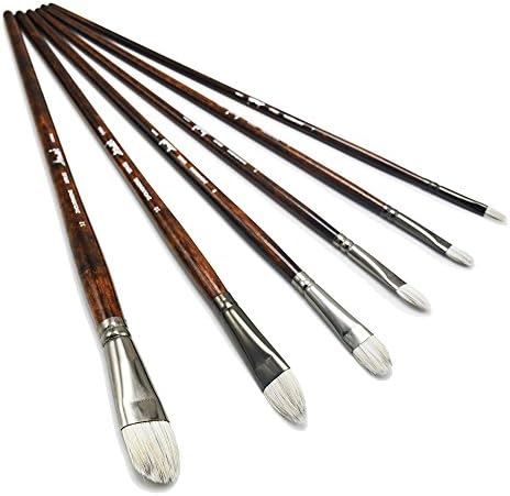 Mixed Hair Black Copper Tube Wood Grain Rod Brush Watercolor Acrylic Paint Brush Set for Drawing Painting Art Supplies