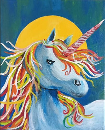 Unicorn painting on stretched canvas, Unicorn painting, Unicorn Rainbow Art, Colorful Unicorn, Fantasy art, Gift for a unicorn lover, Magical unicorn, Whimsical art, Nursery art