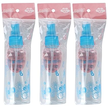 KABEER ART Cute Bear and Floral Refillable Fine Mist Spray Bottle, 100ml, 3 Pieces(Random Colour)