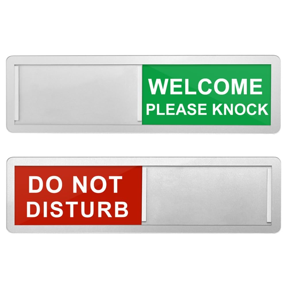 Do Not Disturb Door Sign, 7 x 2inch Slider Office Door Signs Welcome Sign for Home, Magnet Waterproof Privacy Sign Bedroom Door Signs for Study Conference Offices Supplies