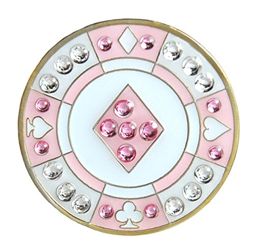 Navika Poker Chip Swarovski Crystal Ball Marker with Hat Clip (Pink Diamond)