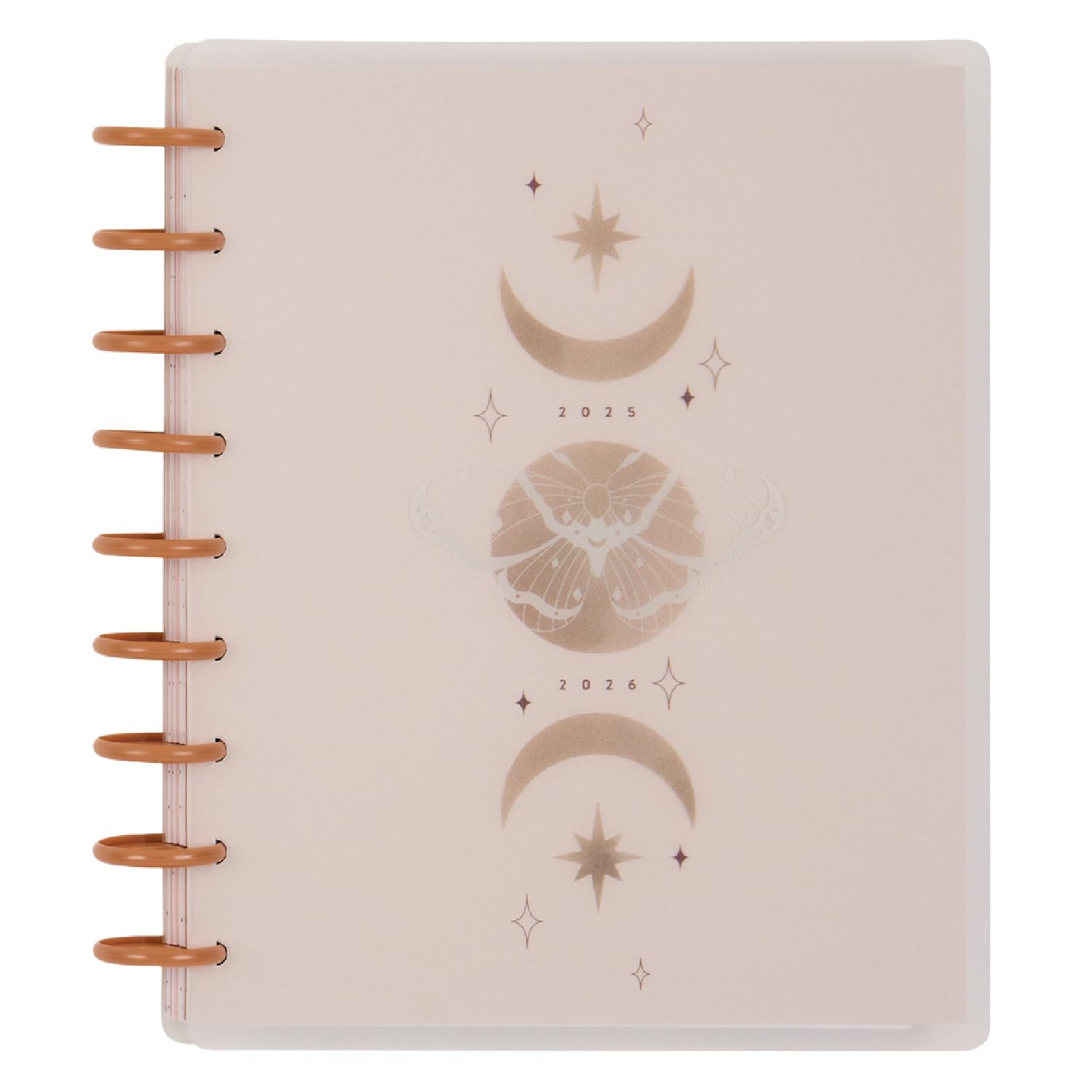 Photo 1 of Happy Planner Sustainable Disc-Bound 12-Month Jul. 2025–Jun. 2026 Planner with 3 Bonus Months, Classic Size, Dashboard Layout, Muted Mariposa, 7" x 9.25”