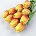 Montout 12PCS/Set PU Stunning Holland Tulip Flower Real Touch Artificial Silk Flowers Arrangement Bouquet Home Room Office Wedding Party Decor (Orange)