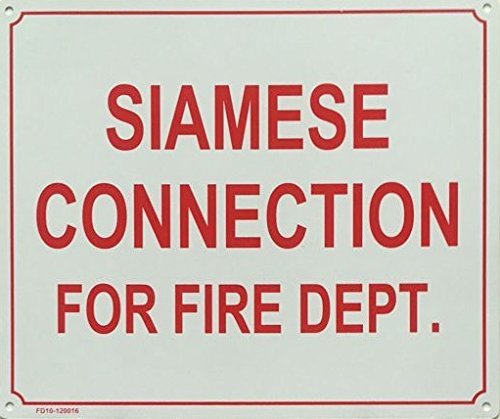 Siamese Connection For Fire Department -Sign