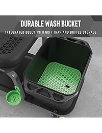 MYCHANIC Detailing Rig   Organizador de lavado de autos, asiento rodante para trabajo pesado con cubeta de lavado y protección de granos