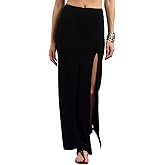Verdusa Women's High Waisted Side Split Maxi Skirt Summer Elegant Skirts