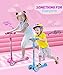 OUTON Kick Scooter for Kids 3 Wheel Lean to Steer 4 Adjustable Height Big PU Flasing Wheels Purple