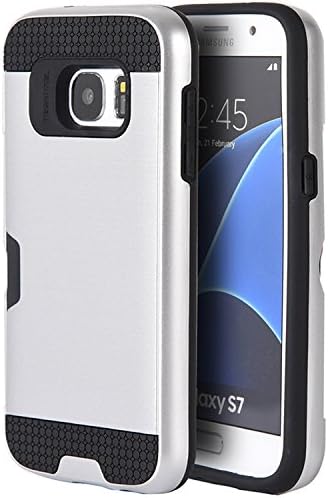SLectionAccess Hybrid Card Holder TPU Skin Wallet Case for Samsung Galaxy S7 - Retail Packaging - Silver