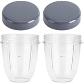Blender Cups Replacement for Nutribullet Blender 18OZ Cup with Lid, Compatible with Nutribullet 600W 900W Blender Juicer (2Pack)