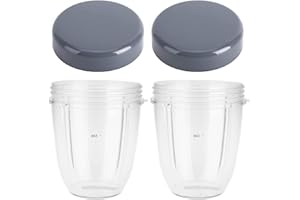 DRELD Blender Cups Replacement for Nutribullet Blender 18OZ Cup with Lid, Compatible with Nutribullet 600W 900W Blender Juicer (2Pack)