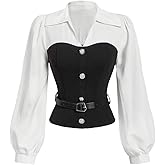 SweatyRocks Women's Long Sleeve Button Down Shirts Collar Belted Dressy Casual Business Work Blouse