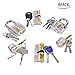 6 Pcs Practice Lock Set, Uolor Transparent Visible Cutaway Crystal Pin Tumbler Keyed Padlock, Lock Pick Training for Locksmith Beginner - Professional Locksmith Tools