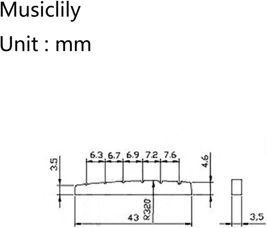 Musiclily Pro Urea Resin Plastic 43mm Slotted Strat Tele Electric Guitar Nuts Flat Bottom for 6-string Stratocaster/Telecaster Guitar - Image 3