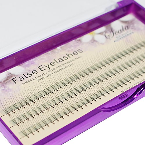 Scala Thickness 0.1mm C Curl 3 Root 105PCS Individual Lashes Black False Eyelash Natural Long Cluster Extension Makeup Beauty Health Makeup Fake Eyelashes (8mm)