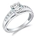 Solid 925 Sterling Silver Solitaire Round CZ Cubic Zirconia Engagement Ring 1.5ct